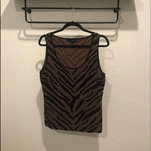 White House Black Market sweater with brown and black patter. Medium, worn once